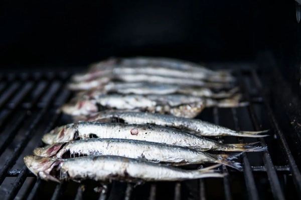 Sardines grillées, salade de roquette et haricots blancs